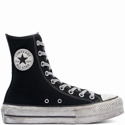 Női Converse Smoked Canvas Extra High Platform Chuck Taylor All Star Platform Cipő CO5713928 Fekete